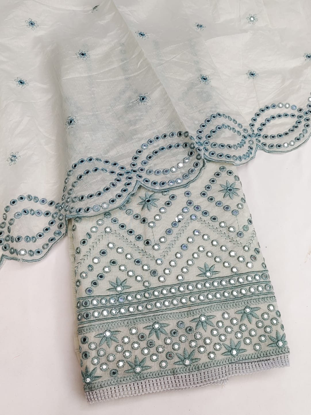 Fancy Chanderi Silk with Multi Mirror Work Salwar Suit